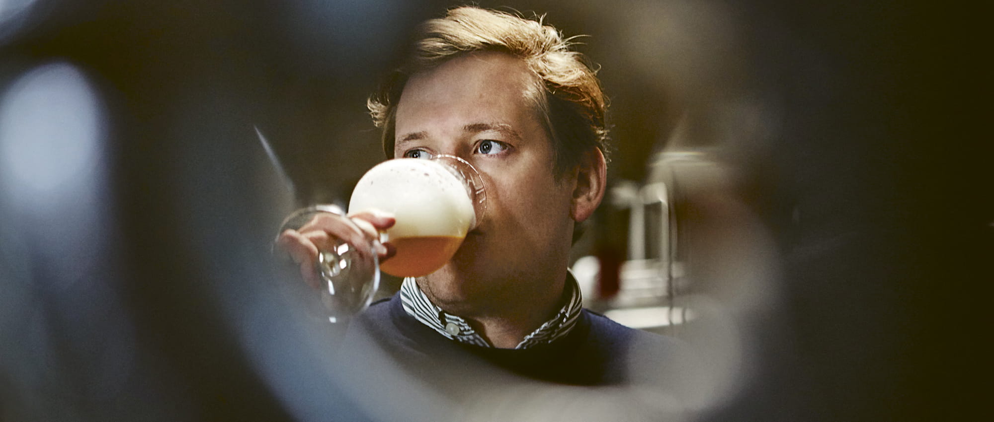 man drinking beer