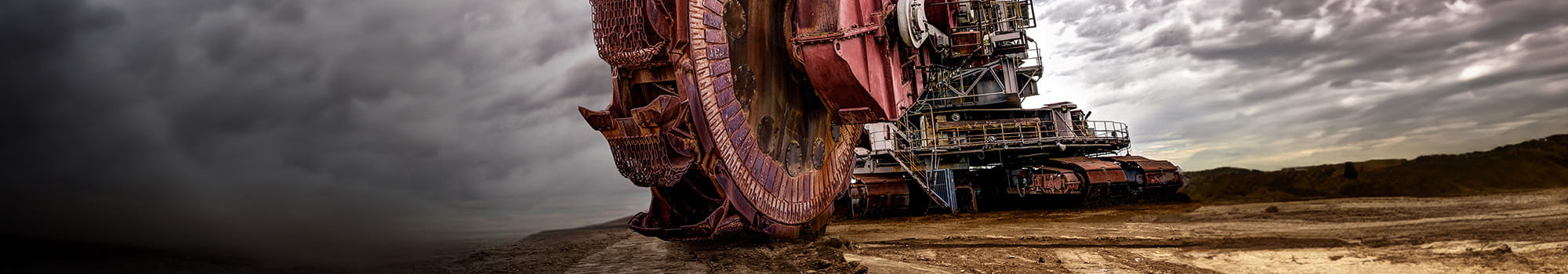 Large boring machine in focus