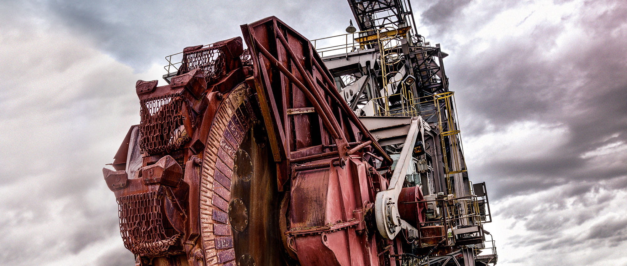 Large boring machine in focus
