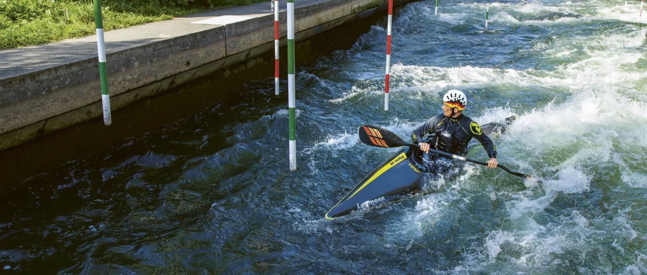 Thomas Schmitt in his kayak