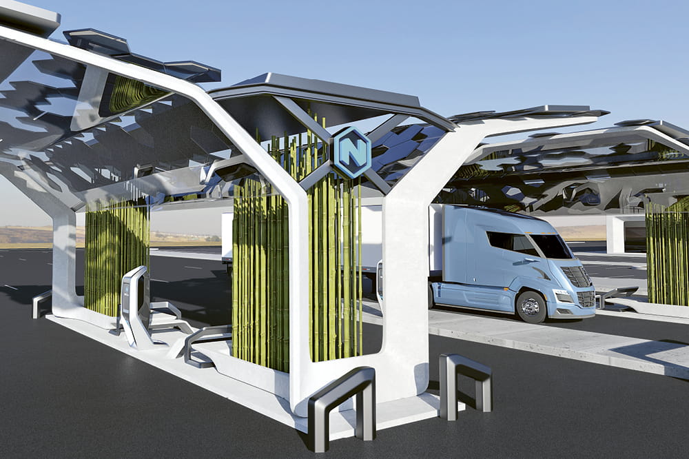 Ladestation für Wasserstoff betriebene Lkw