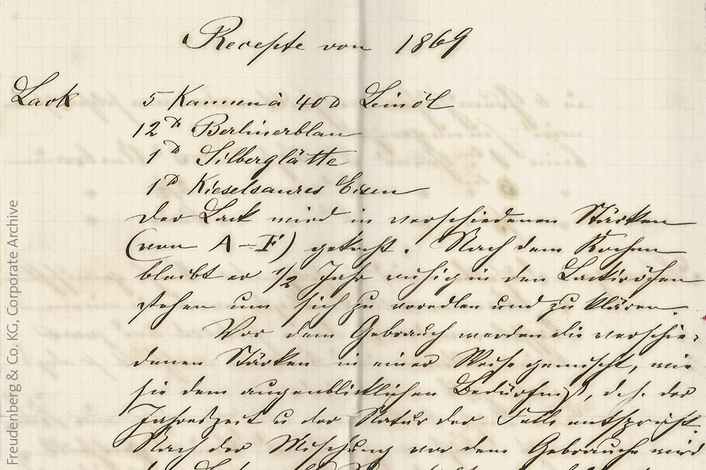 A recipe from 1869 that describes the resins needed for patent leather.