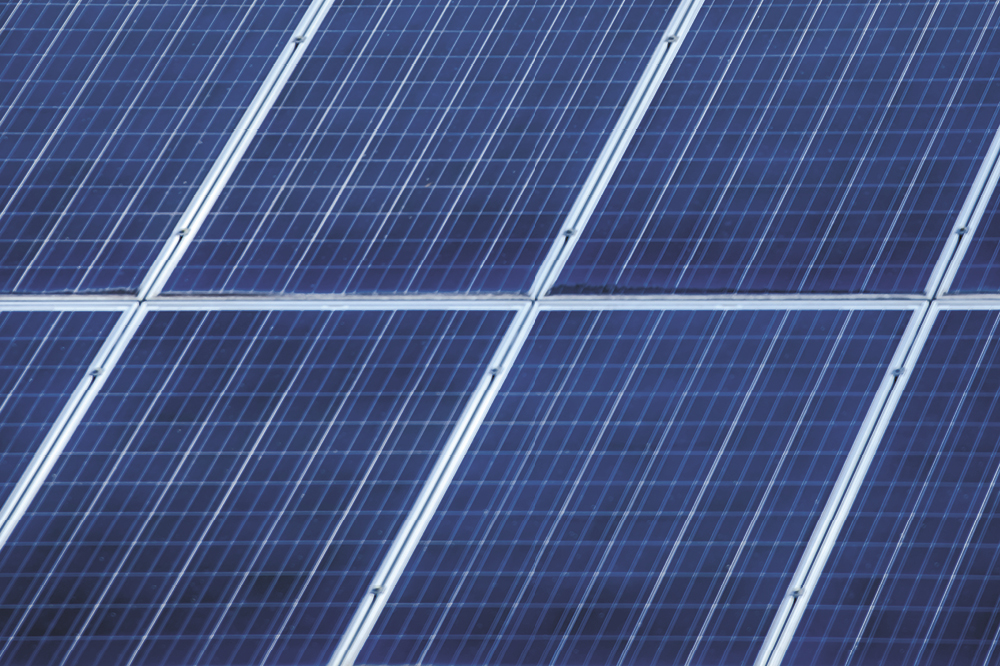Close-up solar panel.