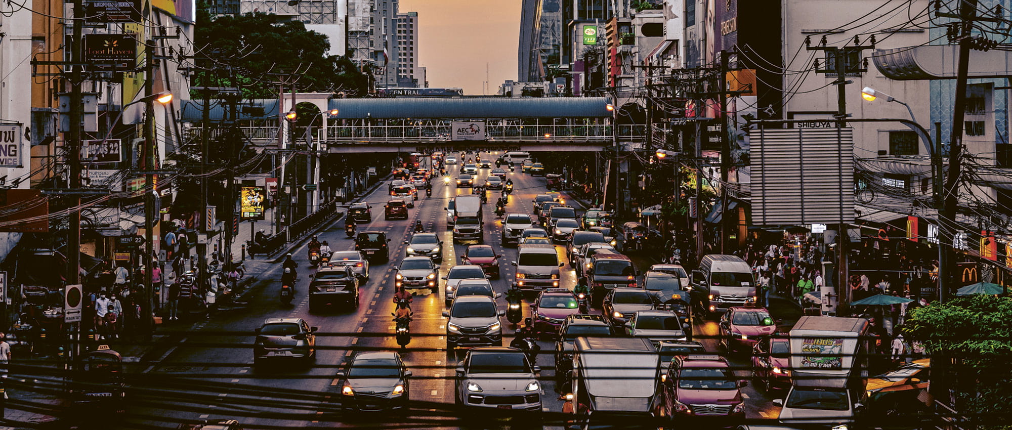 Motorway in Thailand at sunset.  Copyright: iStock/tonfotographer