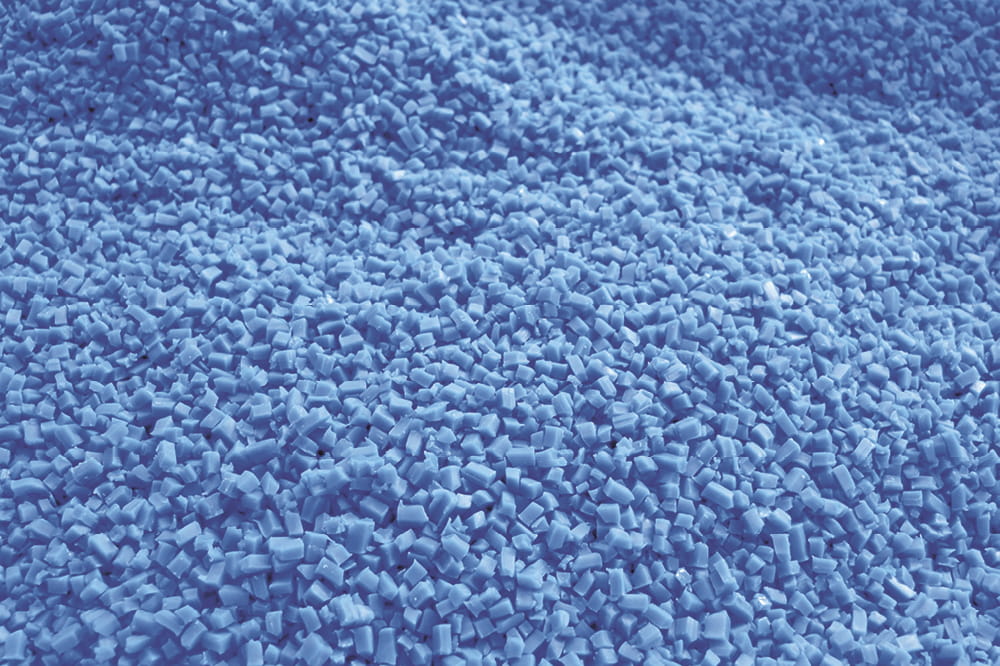 Blue granulate. 