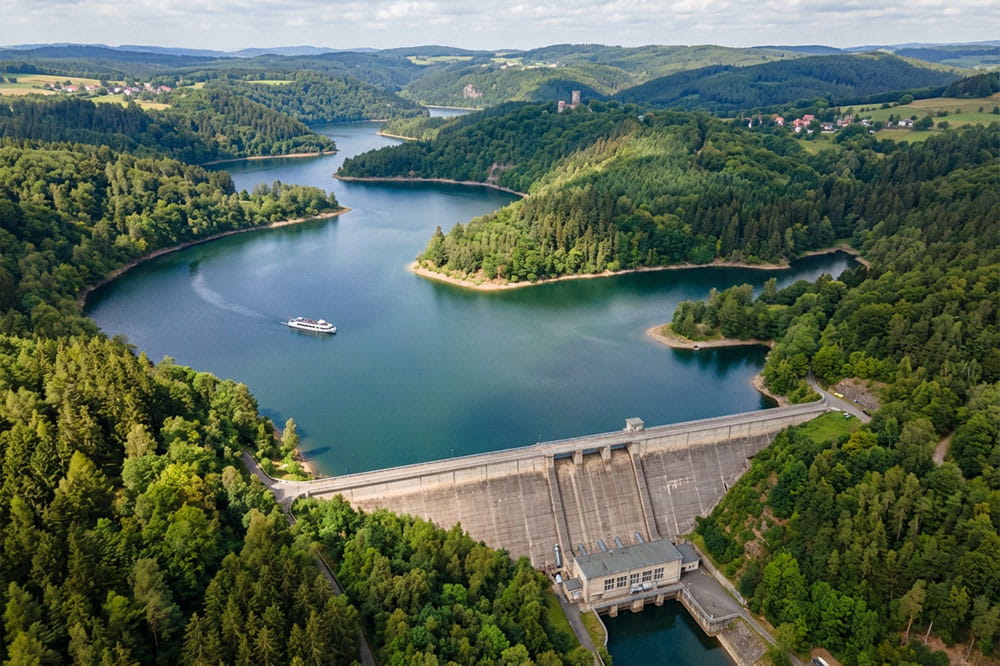 Hydroelectric power plant at the Bleilochtalsperre (Thuringia, Germany)