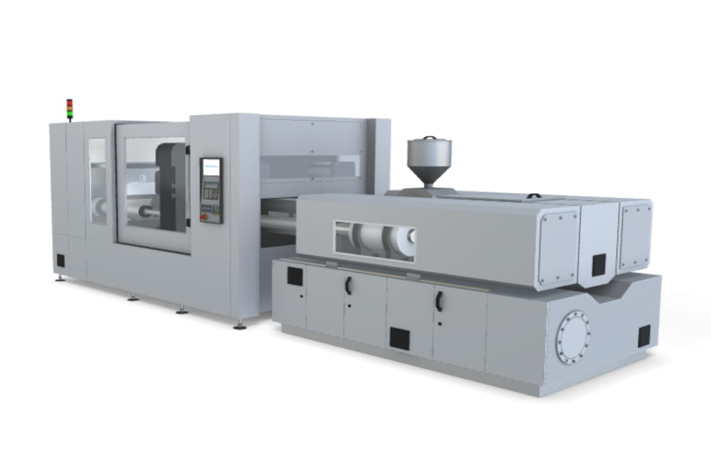 3D graphic of an injection molding machine