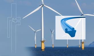 illustration of wind turbines and the Freudenberg seal