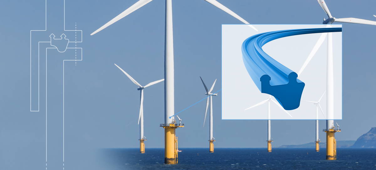 illustration of wind turbines and the Freudenberg seal