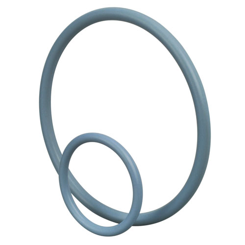 one small and one large sealing ring made of Fluoroprene® XP from FST in light blue against a white background