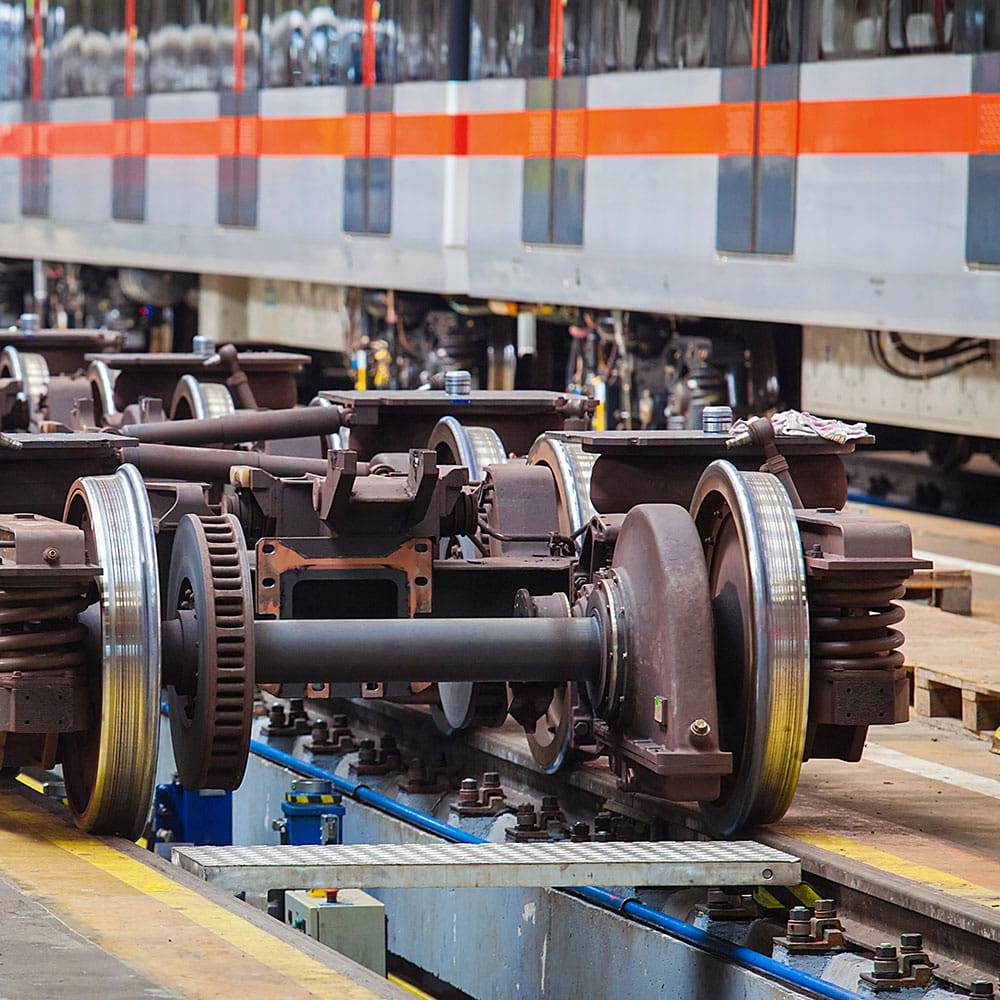 Repair and maintenance of railway wheels in a factory
