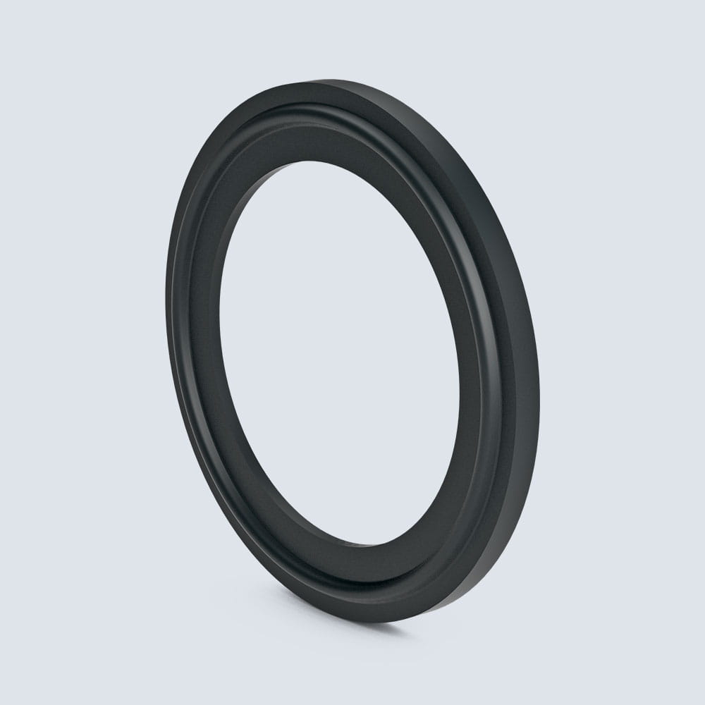 3D rendering of  a Clamp Seal seal from FST in black on white background