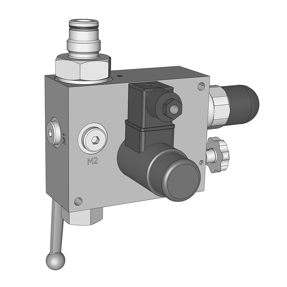 Graphical display of a safety- and Shut off Block for accumulators in metal optics