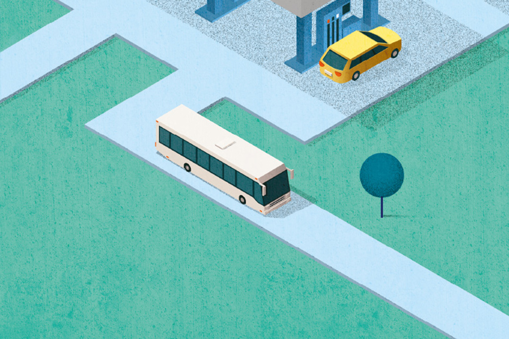 Illustration eines Busses.