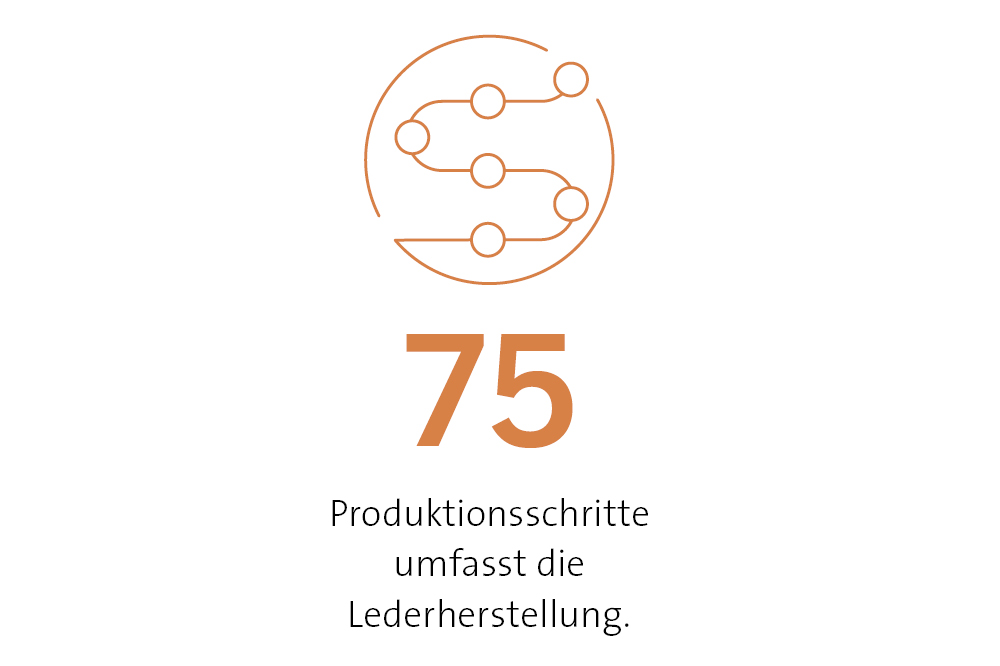 75 Produktionsschritte umfasst die Lederherstellung.