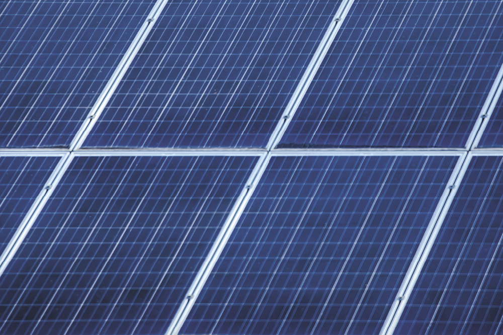 Solarpanel von Nahem.