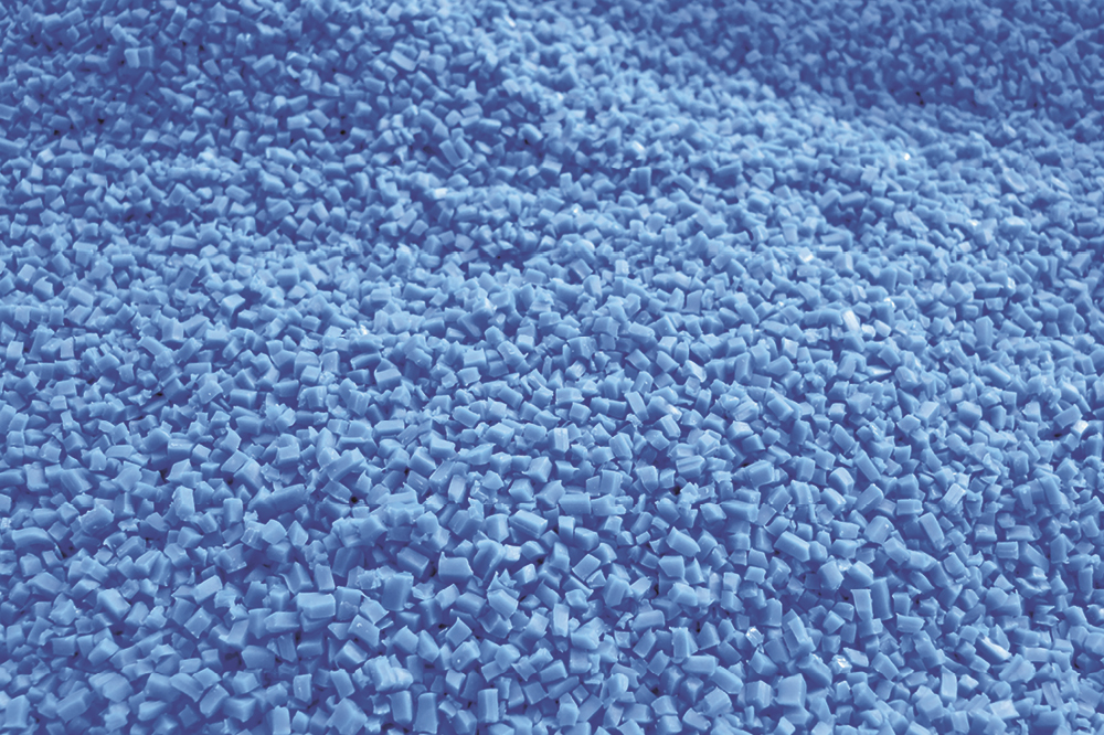 Blaues Granulat.