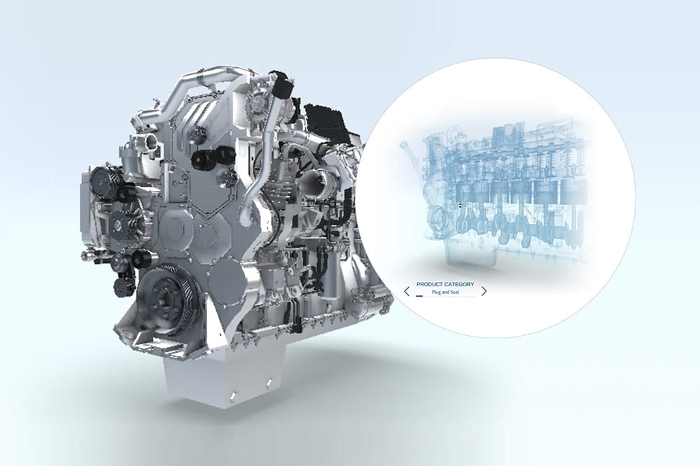 3D Grafik eines Dieselmotors