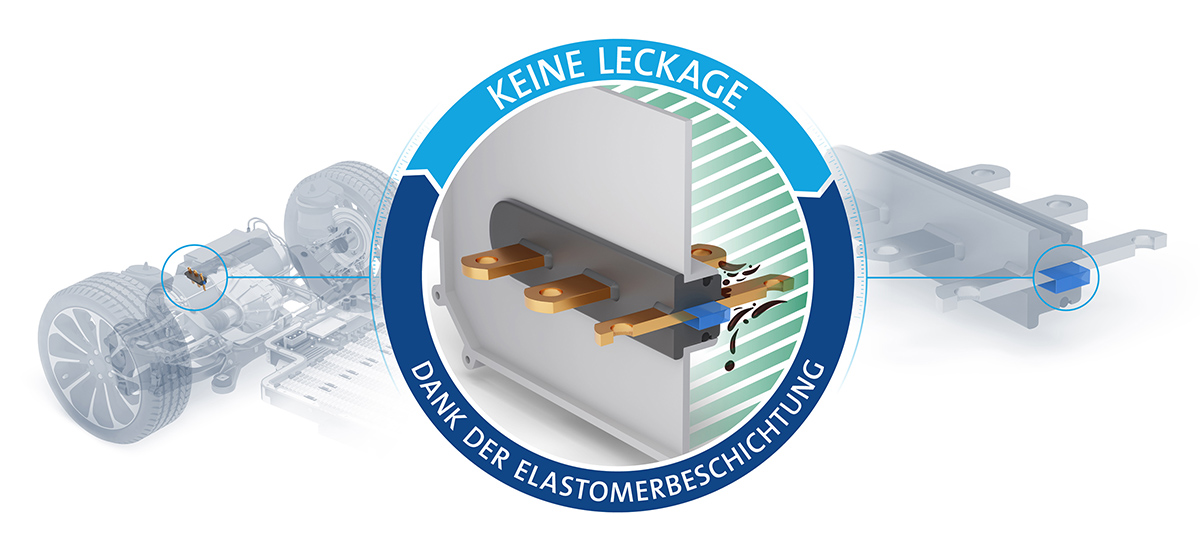 Mediendichte Umspritzung von rechteckigen Busbars
