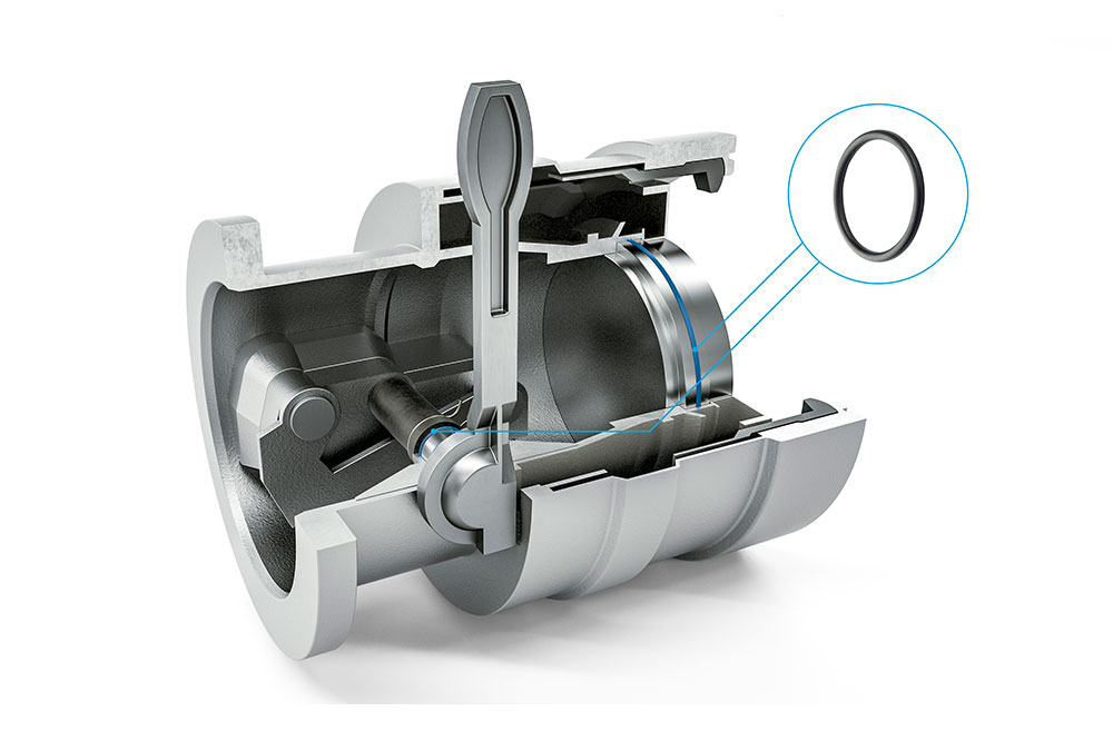 Simriz® FFKM O-Ring in einer Kupplung