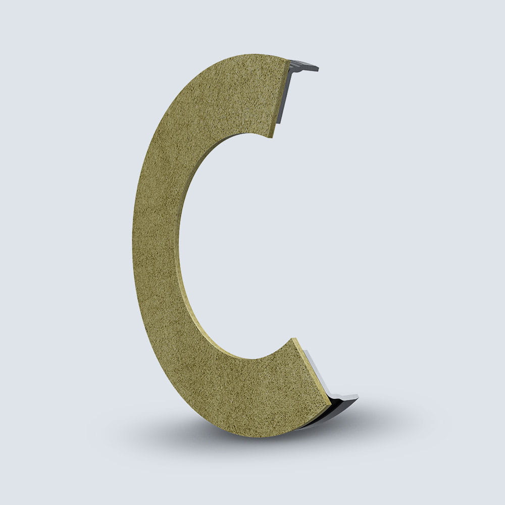 3D rendering of a cross-section of a seal in yellow with eCon material for an extended service life of the bearing of an electric motor on a white background